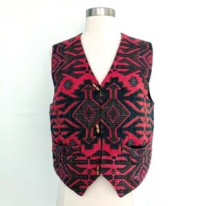 Vintage 70’s southwestern Aztec blanket vest top shirt
